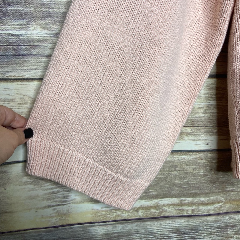 NWT J Crew M Relaxed-sleeve boatneck beach sweater soft pink peach - Picture 6 of 8